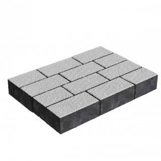 Брусчатка, белый мрамор, 100.200 (h 40)