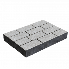 Брусчатка, белый мрамор, 100.200 (h 60)
