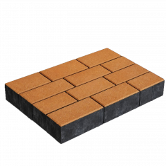 Брусчатка, оранжевая, 100.200 (h100)